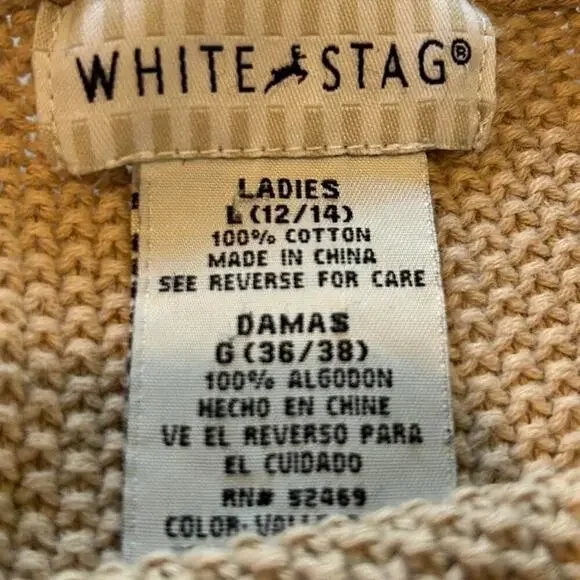 Vintage Tan long sleeve sweater with cute pocket mother of pearl button detail - Picture 6 of 8